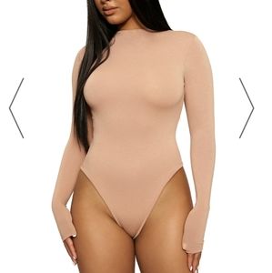 NWT Naked Wardrobe Medium Sand Bodysuit